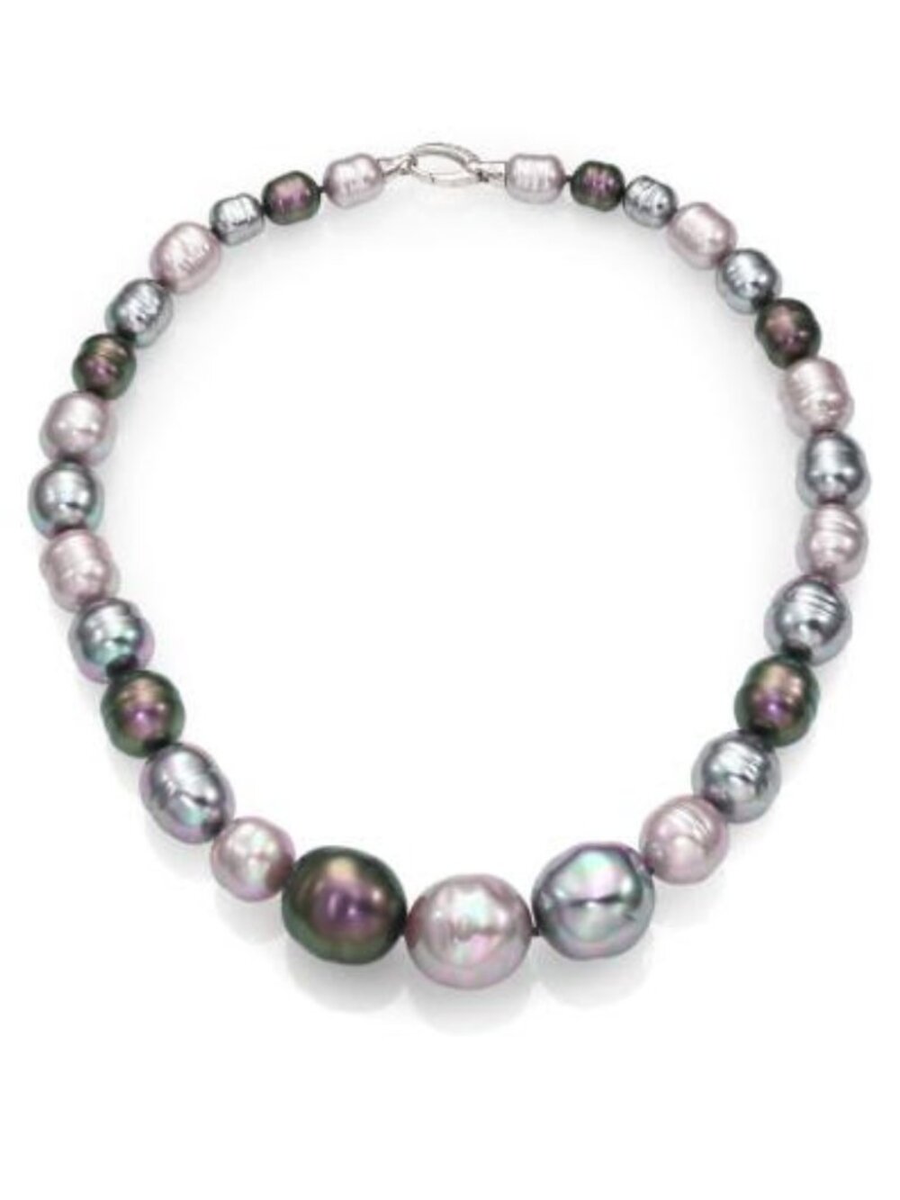 STUNNING - Majorica 18" Multicolor Baroque Pearl Graduated Necklace